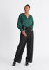Paisie Button Waist Trousers in Black