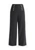 Paisie Button Waist Trousers in Black Cut Out