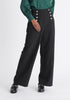 Paisie Button Waist Trousers in Black