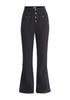Paisie High Waist Flare Trousers in Black Cut Out