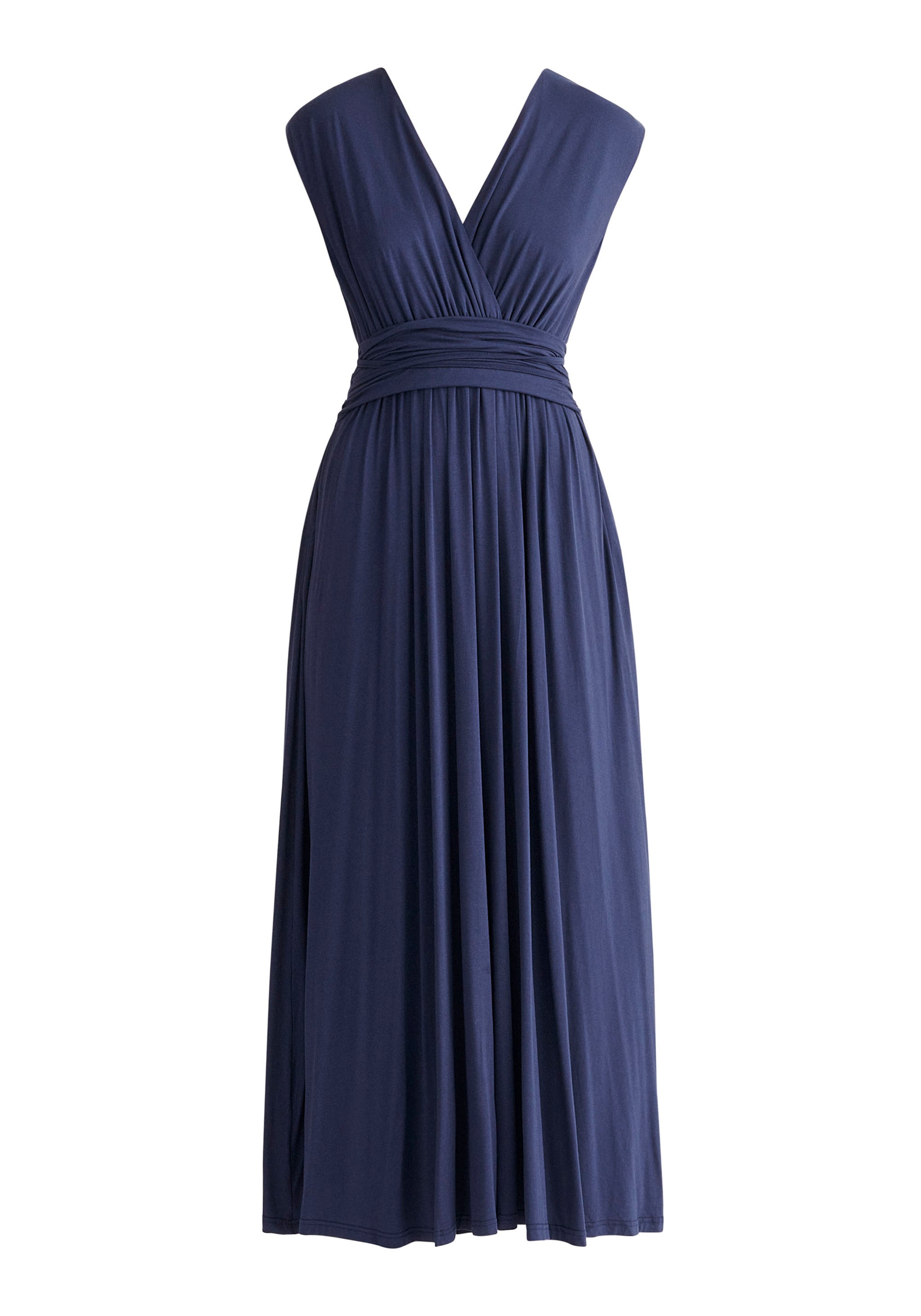 Paisie Tie-Back Jersey Dress in Navy Back Cut Out