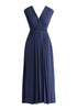 Paisie Tie-Back Jersey Dress in Navy Back Cut Out