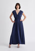 Paisie Tie-Back Jersey Dress in Navy