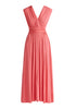 Paisie Tie-Back Jersey Dress in Coral Pink Cut Out