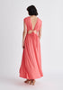 Paisie Tie-Back Jersey Dress in Coral Pink Back