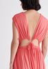 Paisie Tie-Back Jersey Dress in Coral Pink Close Up