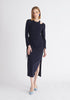 Paisie Sparkly Cut Out Dress in Navy