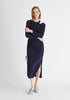 Paisie Sparkly Cut Out Dress in Navy
