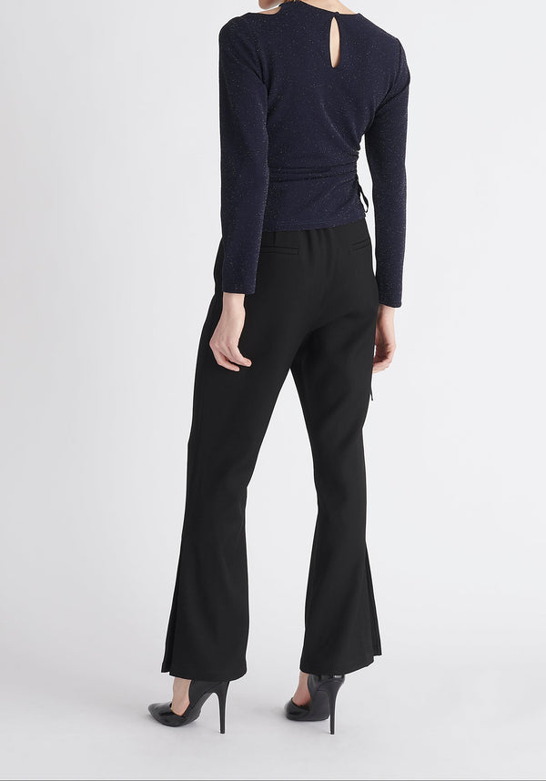 Paisie Sparkly Cut Out Top in Navy Back