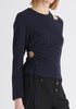 Paisie Sparkly Cut Out Top in Navy