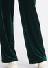Paisie High Waist Velvet Trousers in Dark Green Close Up