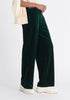 Paisie High Waist Velvet Trousers in Dark Green