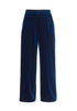 Paisie High Waist Velvet Trousers in Blue Cut Out