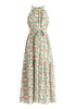 Paisie Floral Halterneck Maxi Dress Cut Out