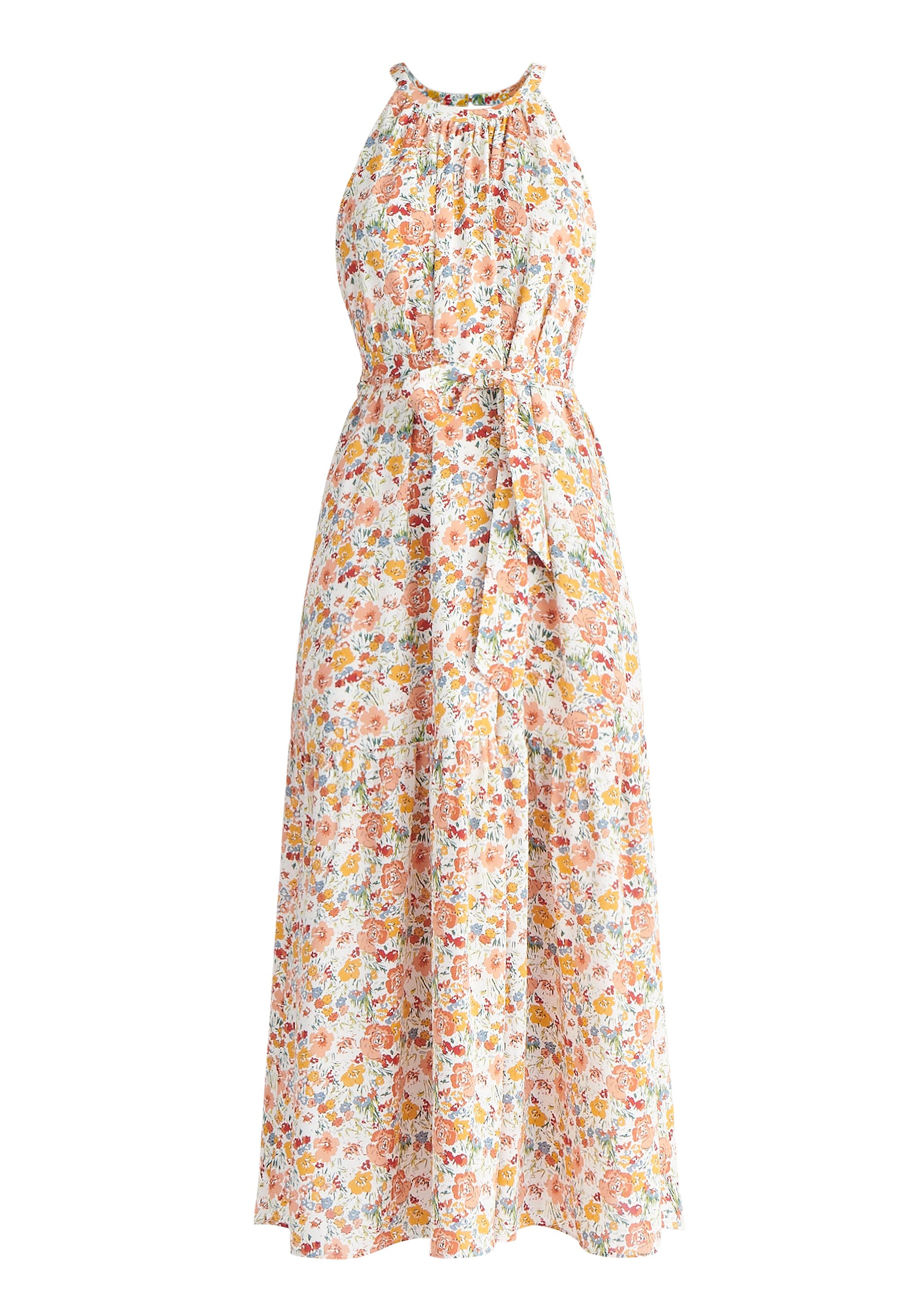 Paisie Floral Halterneck Maxi Dress Cut Out