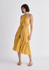Paisie Tiered Halterneck Jersey Dress in Yellow