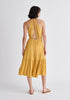 Paisie Tiered Halterneck Jersey Dress in Yellow Back