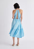 Paisie Tiered Halterneck Jersey Dress in Light Blue Back