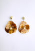 Golden Petal Drop Earrings in Brown