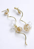 Asymmetrical Swirl Sphere Earrings in Gold