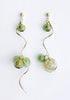 Swirl Glass Sphere Earrings in Green