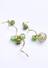 Swirl Glass Sphere Earrings in Green