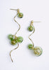 Swirl Glass Sphere Earrings in Green