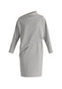 Asymmetric Neck Jumper Dress in Marl Grey Cut Out
