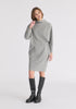 Asymmetric Neck Jumper Dress in Marl Grey Front