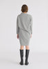 Asymmetric Neck Jumper Dress in Marl Grey Back