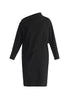 Asymmetric Neck Jumper Dress in Black Cut Out