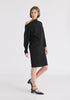 Asymmetric Neck Jumper Dress in Black Side