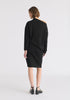 Asymmetric Neck Jumper Dress in Black Back