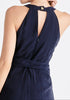 Waist Tie Jumpsuit in Navy Close Up