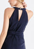 Waist Tie Jumpsuit in Navy Close Up
