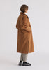 Two-Tone Double Breasted Wool Blend Coat in Brown Side