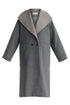 Two-Tone Double Breasted Wool Blend Coat in Grey Cut Out