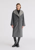 Two-Tone Double Breasted Wool Blend Coat in Grey