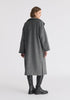 Two-Tone Double Breasted Wool Blend Coat in Grey Back