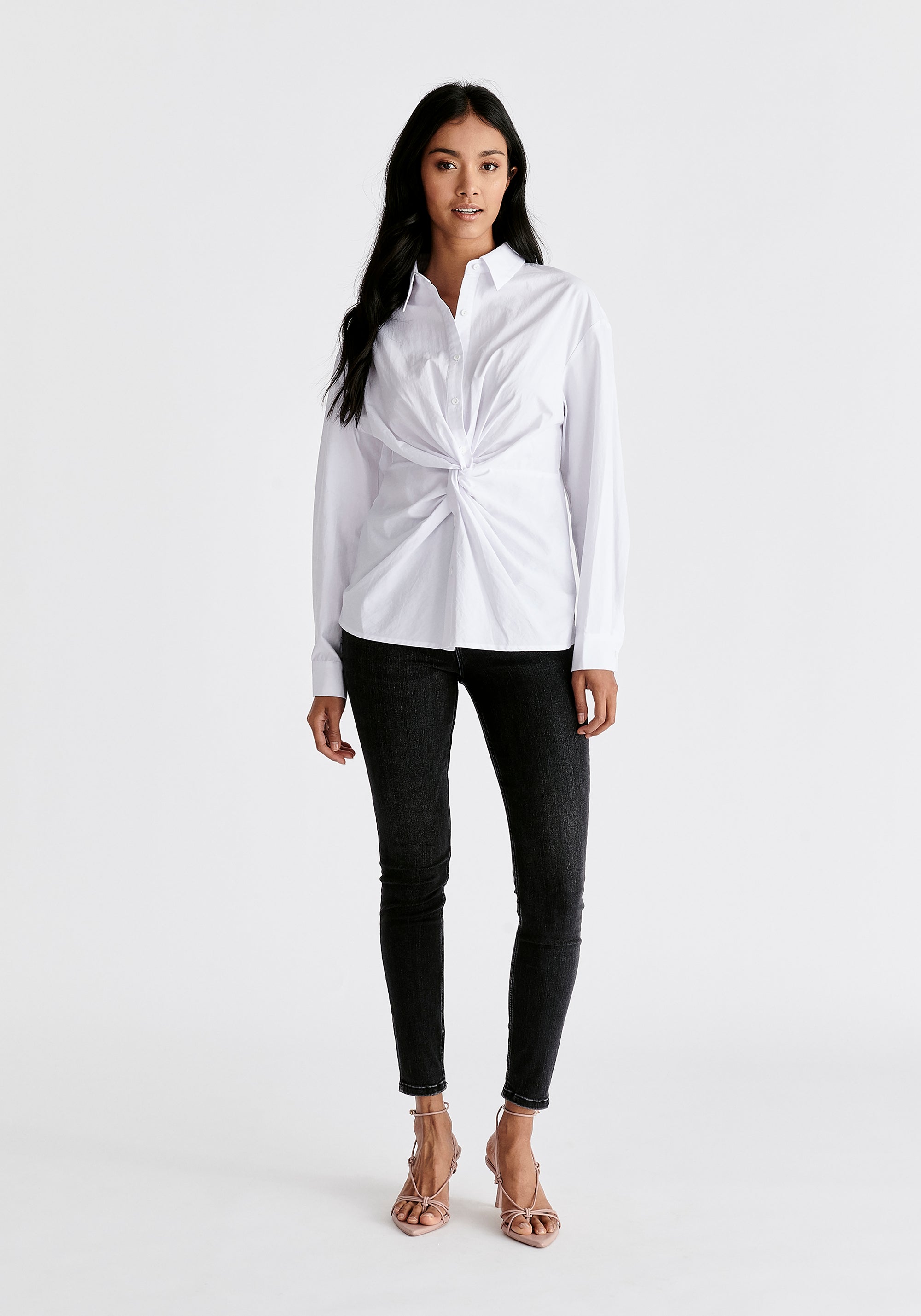Twist Detail Shirt in White