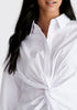 Twist Detail Shirt in White Close Up