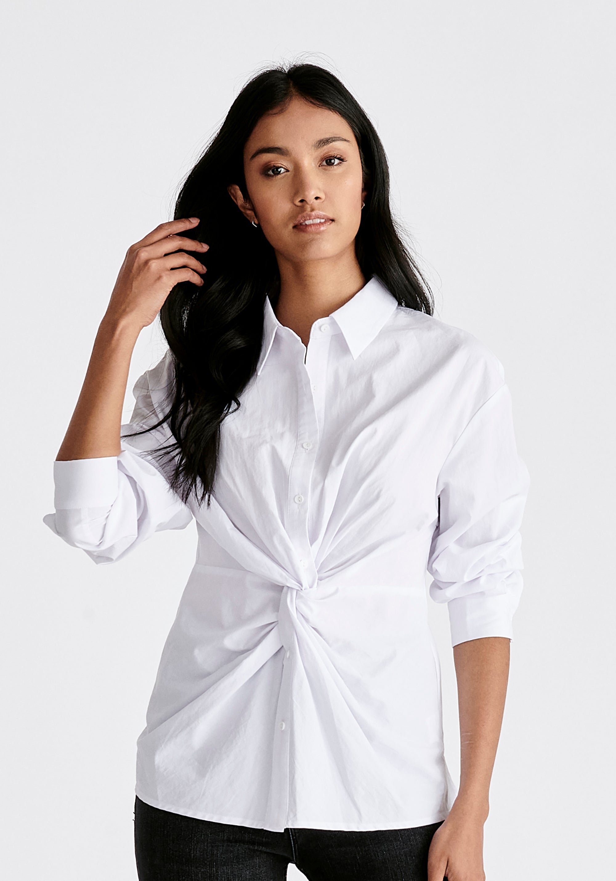 Twist Detail Shirt in White