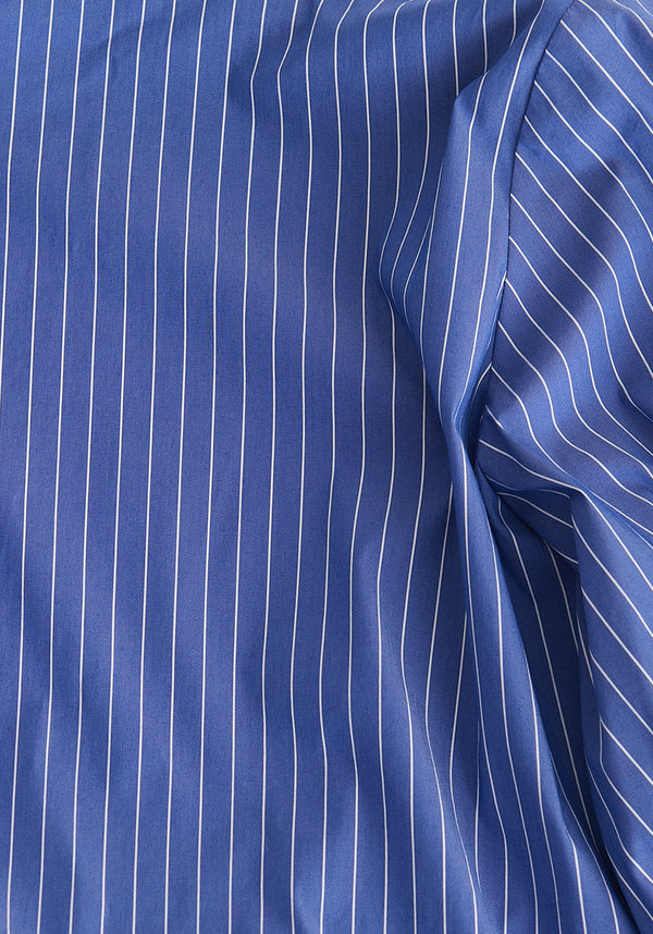 Striped Wrap Top with Waist Tie