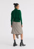 Draped Check Skirt in Brown, White and Black Back