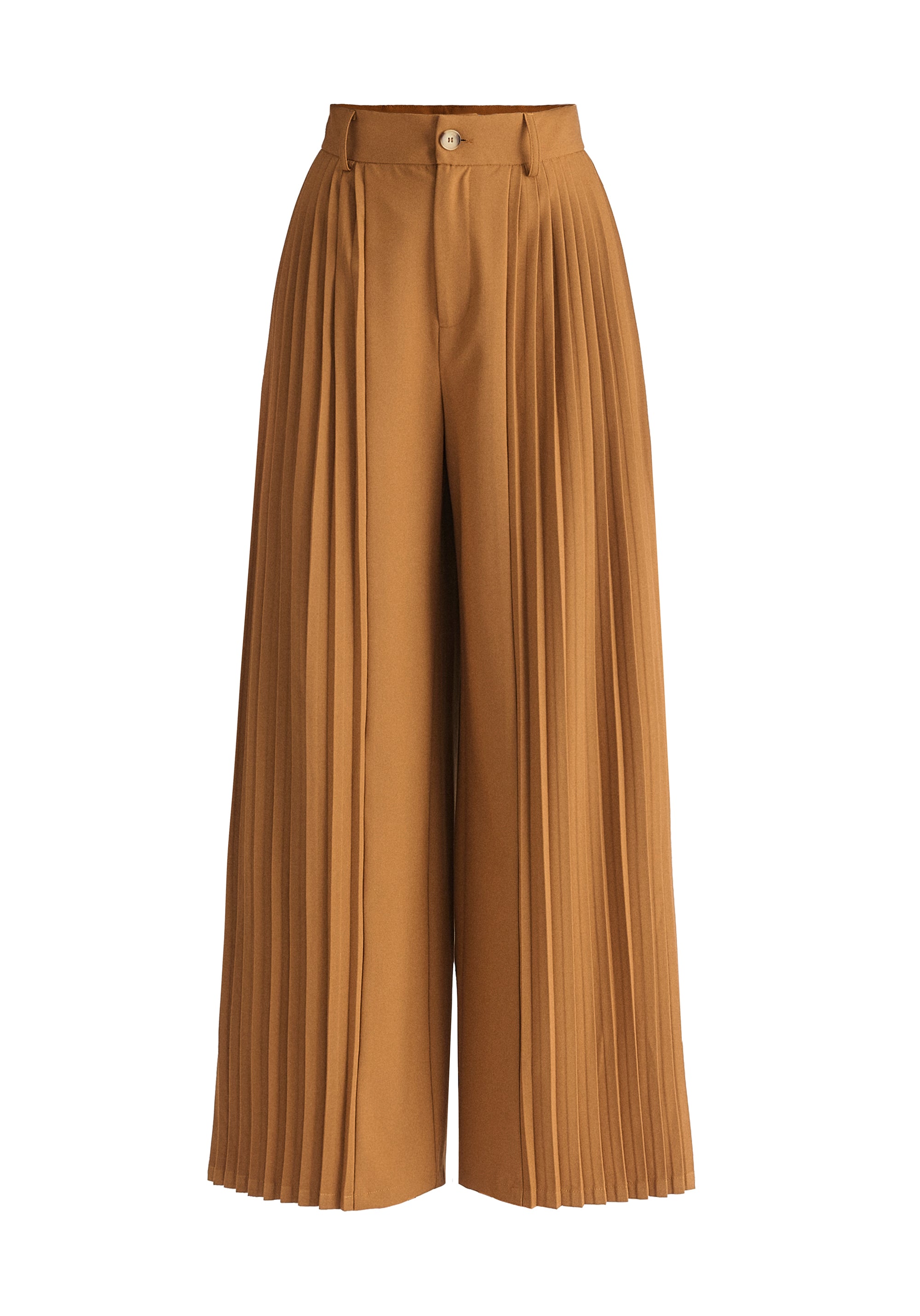 Pleated Wide Leg Trousers Cut Out