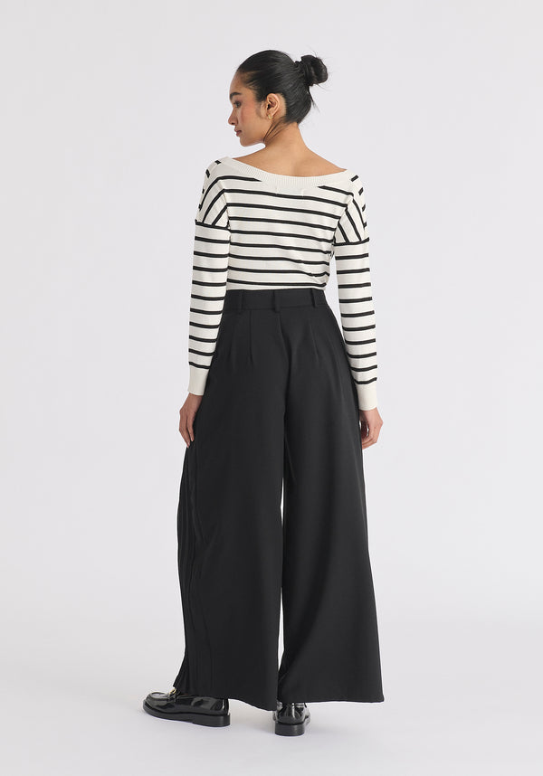 Pleated Wide Leg Trousers Back