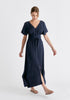 Maxi Waist Tie Dress In Navy