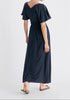 Maxi Waist Tie Dress In Navy Back