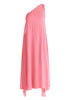 One Shoulder Flowy Dress in Pink Cut Out
