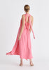 One Shoulder Flowy Dress in Pink Back